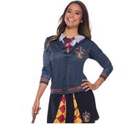 Haut de costume adulte Gryffondor RUBIES - polyester bleu - cardigan, chemise, cravate, écusson 38