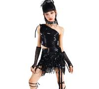 Haut de Danse élégant pour Filles Brillant en Similicuir pour Spectacles Jazz et Street Dance Tenue défilé Mode Enfants Adolescentes Jeunes #1219F