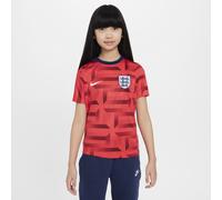Haut de foot d'avant-match à manches courtes Nike Dri-FIT Angleterre Academy Pro pour ado Siren Red/Blue Void/Blanc M