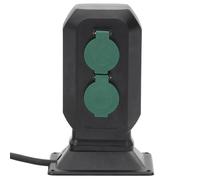 Haut de gamme - Prise d'extérieur avec piquet à 4 voies noir vert 15,5x11x24 cm EU03_6069963