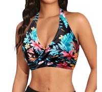 Haut De Maillot Bain Femme Bandeau avec Armature Tankini Grande Taille Maillots Grossesse Bikini pour Bustier Push Up Hauts Brassière Brassiere Maillot'de Menstruel Haute Rembourré Vintage Triangle