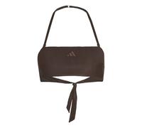 Adidas Iconisea Ribbed Padded Bandeau Bikini Top Marron 32 Femme