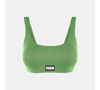 Haut De Maillot De Bain Green Black Brassière À Rayures Vert Fluo Femme Puma