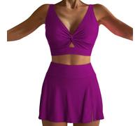 Haut de Maillot de Bain Hauts Maillots Femme Women's Sexy Resort Beach Bikini with Breast Without Brackets Bikini Taille Haute Femme Maillot Bain Vintage (Pp1 L)