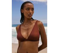 Haut de maillot de bain triangle pailleté avec pads amovibles - Celestia - 42 - Marron Chocolat - Femme - Etam