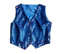 Haut de scène à paillettes pour garçon danse jazz, gilet sans manches brillant pour enfant, tunique de spectacle légère et confortable, parfait pour fêtes et représentations, taille 2-7 ans (BU2,