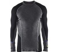 Blakläder Haut de sous-vêtement Warm 48971732 100% mérinos Gris/Noir Taille L