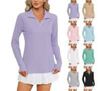 Haut de sport à manches longues pour femme, séchage rapide, léger, protection solaire UPF 50+, chemise de course à pied, randonnée, entraînement, vêtements de sport respirants, 01 Violet, M