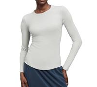 Haut de Sport Extensible Femme Manches Longues, t-Shirt Fitness Running Casual, Top Yoga Gym uni