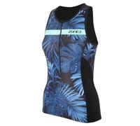 Zone3 Activate+ Tropical Palm Neoprene Sleeveless T-shirt Bleu S