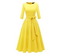 Haut décontracté 2026 pour le quotidien - Design à col rond avec une couleur unie - Parfaitement combinable avec des talons pour des tenues élégantes - Idéal pour le temps chaud, jaune, XXL