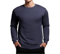 Haut décontracté à manches longues pour hommes et hommes T-shirt à col rond coupe ample hauts fins col rond pulls décontractés Hip Pop Baggy Streetwear couleur unie T-shirt à manches longues vêtements