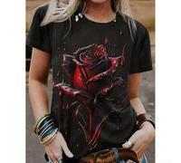 Haut Décontracté pour femme Motif pour fleur Enfer Haut Décontracté(White L)