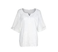 Haut Dentelle Femme Chic et Élégant Évider Tunique Été Manches Courtes Chemisier Grande Taille Longue Blouse Léger et Respirant Col en V T-Shirt Ample Couleur Unie Chemisier