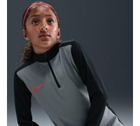 Haut d'entraînement de foot à manches longues et 1/4 de zip Dri-FIT Nike Academy pour ado Cool Grey/Noir/Bright Crimson M