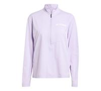 Adidas - Tee-shirt à manches longues respirant - Multi Half Zip Longsleeve Tee W Powder Plum pour Femme - Taille XS - Rose Rose XS