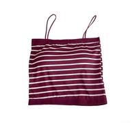Haut dos nu rayé sans manches avec rembourrage de poitrine pour débardeur à coupe ajustée, gilet d'été décontracté pour rendez-vous quotidien, fête, blanc, noir, vert (rouge)