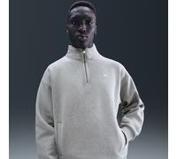 Haut en Fleece à 1/4 de zip Nike Solo Swoosh pour homme Dark Grey Heather/Dark Grey Heather/Blanc XXL