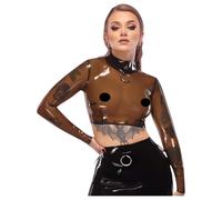 Haut en latex transparent Late X (transparent-noir) - M