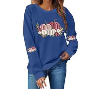 Haut en polaire pour femme - Sweat-shirt pour le cancer du sein pour femme - Décontracté - Sweat surdimensionné à manches longues - Pull d'automne à col roulé - Manches longues, bleu marine, XL