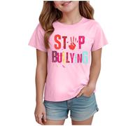 Haut Enfant imprimé -harcèlement Tee-Shirt col Rond Manches Courtes vêtement Scolaire Tenue décontractée pour garçon et Fille Quotidien (11-12 Years)