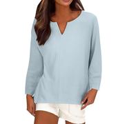 Haut Femme Chic et Elegant Chemise Gaze De Coton Femme Chemisiers Et Blouses Chic Elegant Chemisier Rose Baseball Broderie Anglaise Imprimée Randonnée Manche Longue Chemisette Blanche Lin