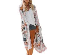 Haut Femme Chic Et Elegant, Kimonos Longs Et Fluides D'éTé pour Cardigans BohèMes en Mousseline à Fleurs Hauts De Plage Chic