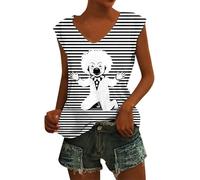 Haut Femme Chic Et Elegant Soiree, DéBardeur Rayé Ample Et DéContracté sans Manches Confortable Et Extensible IdéAl pour L'éTé Chemisier Basique Et Polyvalent