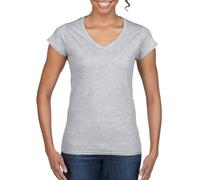 Haut Femme Col V Gildan V-Neck T-Shirt Manches Courtes Soft Style Jersey