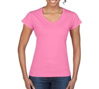 Haut Femme Col V Gildan V-Neck T-Shirt Manches Courtes Soft Style Jersey
