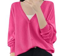Haut Femme Manche Longue, Cardigan élégant, léger, Ouvert sur Le Devant, Manches Longues, Couche extérieure pour Un Usage Quotidien