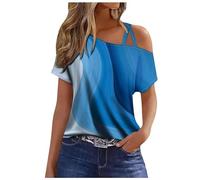Haut Femme Sexy, Tee Shirt Femme à épaules Dénudées,Top Femme Grande Taille Printemps et été Imprimé Floral Tunique Coupe Ajustée Décontractées Printemps et été Chemises Colorés Chic Blouses
