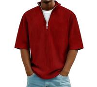 Haut Homme Casual D'été à Manches Mi-Longues Et Zip Quart Fabriqué Tee Shirt Décontracté Homme Simple élégant Et Polyvalent Confortable Léger Doux Idéal pour Un Usage Quotidien Décontracté
