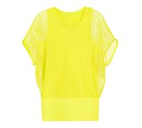 Haut Jaune Fluo Doublure Résille Femme Jaune