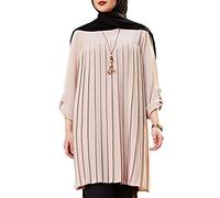 Haut long à la mode musulmane, décontracté, ample à manches longues, Abayas pour femmes, Dubaï Abaya, chemisier islam, chemises solides islam, vêtements pour grande taille pour enfants et filles pour