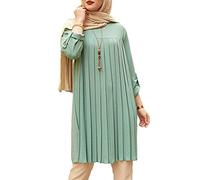 Haut long à la mode musulmane, décontracté, ample à manches longues, Abayas pour femmes, Dubaï Abaya, chemisier islam, chemises solides islam, vêtements pour grande taille pour enfants et filles pour
