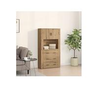 vidaXL Haut de buffet avec tiroir chêne artisanal 80x33x150 cm Armoire moderne