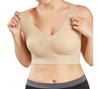 Haut noir pour femme - Dentelle - Couleur sport - Ultra mince - Grande taille - Soutien-gorge - Coupe complète - Plus de pots de soutien-gorge - Pots pour femme - Robe à col, beige, S