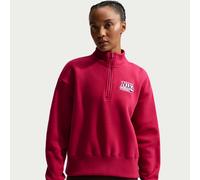 Haut oversize en tissu Fleece à 1/4 de zip Nike pour femme Noble Red XS (FR 34-36)