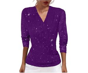 Haut Paillettes Femme - Sequins Débardeurs Chic Et Élégant Top Clubwear Brillantes Huts Paillette Décontracté Débardeur Club Tops Soirée À Thème Festive Casual Loose Vêtements Violet foncé S