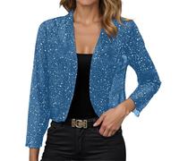 Haut Paillettes Femme Veste Femme Veste Rouge Top Soirée Chic Et Elegant Disco Costume Paillette Aviateur Argenté Manteau Court Blazer Brillant Blazers Jacket Clubwear Oversize A 4XL Soiree Strass