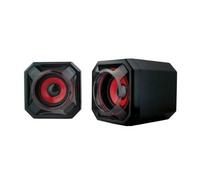 Haut parleur 2.0 Rouge/Noir Habrok Berserker Gaming 2x2.5 W RMS Alimentée port USB.Jack stéréo 3.5 Réf. 0816115-H-BSK-HA