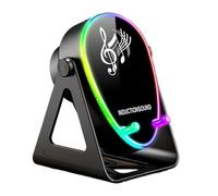 Haut-parleur à induction pour téléphone - Rotation à 180 degrés Son stéréo Induction avec lumière, support de téléphone portable avec chargeur de haut-parleur | pour cadeau d'anniversaire, hommes