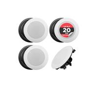 Pyle 4 Enceinte Bluetooth Plafond, Système d'Enceinte Plafond/Murale 2 Voies, Connexions Rapides, Grilles Interchangeables Rondes/Carrées, Amplificateur 4 Canaux, 250 Watt, Haut Parleur Bluetooth