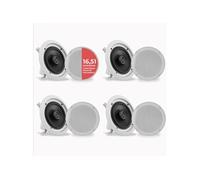 Pyle Système d’Enceinte Plafond Bluetooth 16,5 cm, Système d’Enceinte Plafond/Murale 2 Voies avec Connexions Rapides, Grilles Rondes/Carrées, Amplificateur 4 Canaux, 200 Watts, Haut Parleur Bluetooth