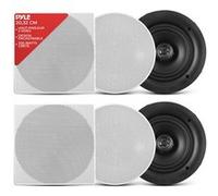 Pyle Enceinte Plafond/Murale de 20,3 cm - Paire d'Enceintes Stéréo 2 Voies à Gamme Complète avec Système Audio et Design Encastré avec Réseau de Filtrage Électronique-Haut Parleur Encastrable Plafond