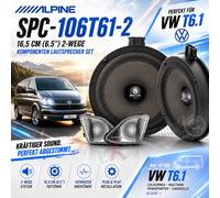Alpine Système de haut-parleurs SPC-106T61 2 voies 16,5 cm pour Volkswagen T6.1
