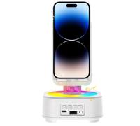 Haut-parleur avec support pour smartphone, appareils audio réglables à 360 | Support pour smartphone et haut-parleur - Streaming et pour la maison, l'intérieur, le bureau, l'école,