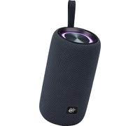 Haut-parleur Bluetooth 16W - Boîte à musique festive avec show lumineux RGB et radio FM - Haut-parleur compact avec basses et 2,5 heures d'autonomie - Noir