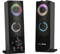 haut-parleur Bluetooth 2.0 2 en 1 Haut-parleur PC avec fonction barre de son Rétroéclairage LED RGB Haut-parleur stéréo 2x3W RMS 2x2" AUX Alimentation USB 3,5 mm